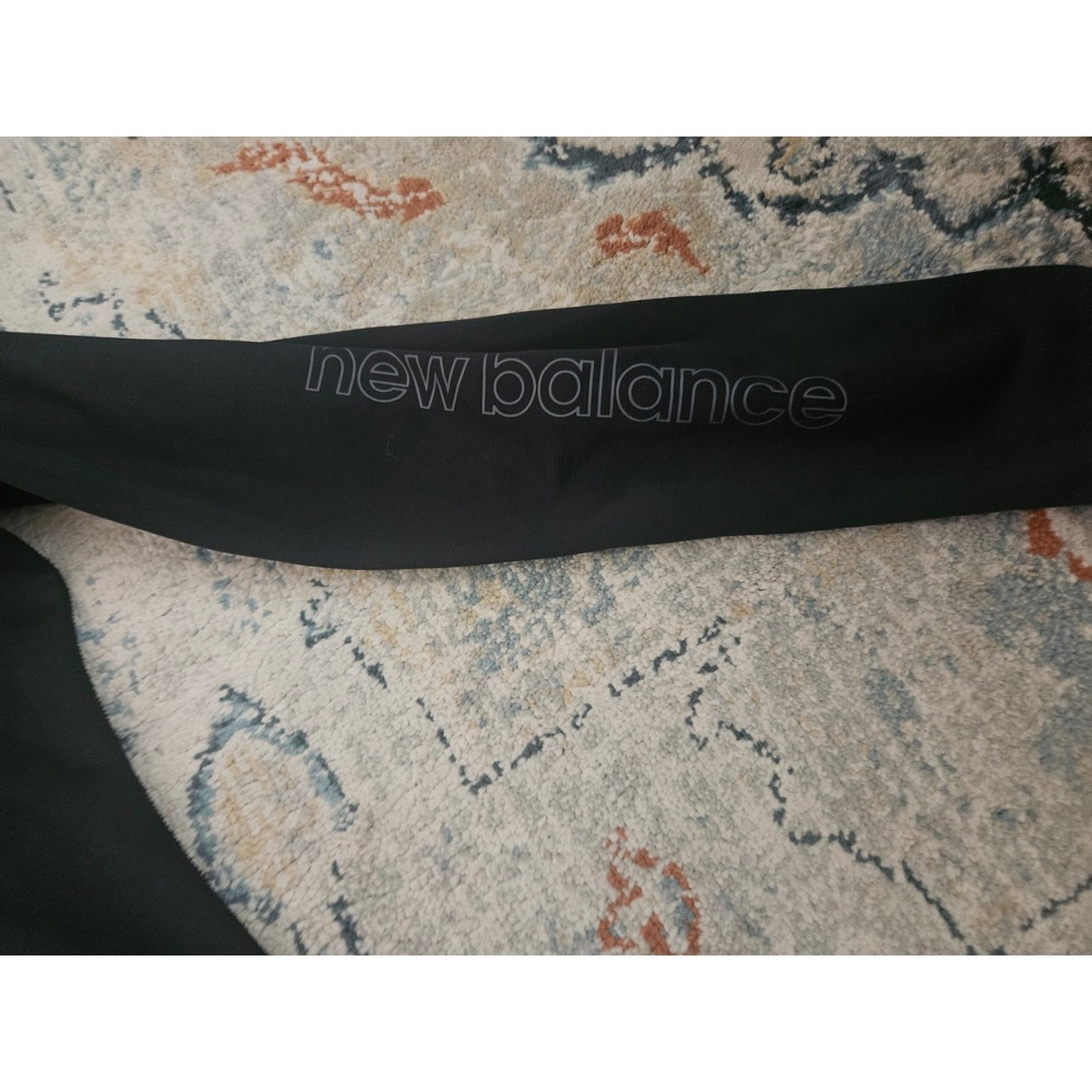 New Balance Full Zip Hoodie Womens Medium Black Excellent Hebrew Graphic Fleece - Picture 3 of 12